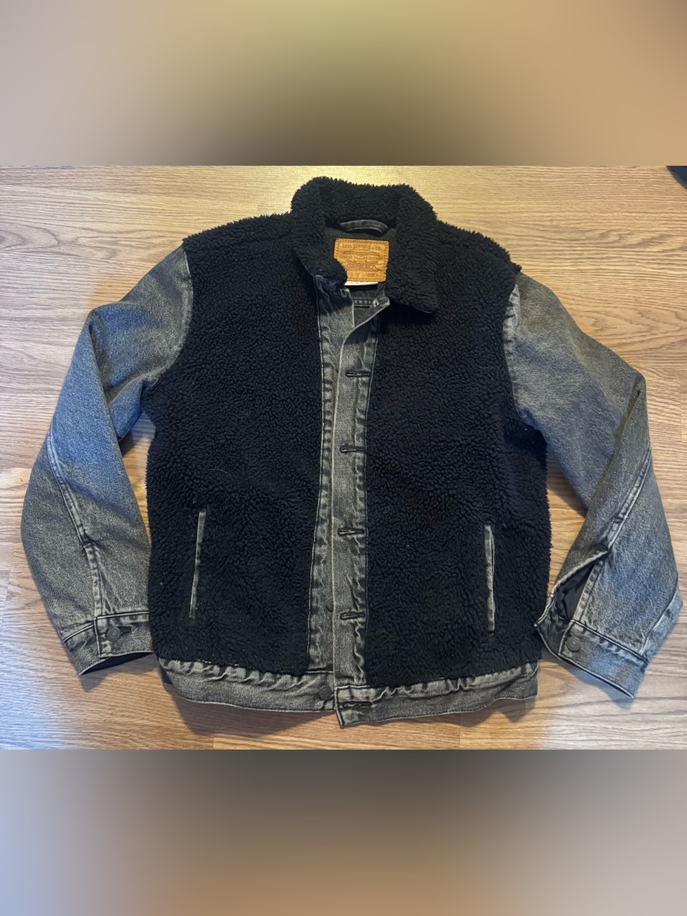 Levi’s Black Sherpa-Front Denim Jacket - Men's Casual Layering Coat